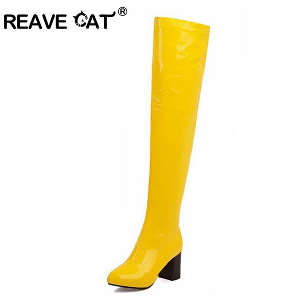 reave cat winter pointed square thick heels over the knee long boots plus velvet keep warm high heels women boots zipper, Black
reave cat winter pointed square thick heels over the knee long boots plus velvet keep warm high heels women boots zipper, Black