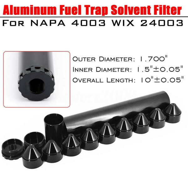 10" aluminum car fuel filter for napa 4003 wix 24003 solvent trap 6061-t6 aluminum fuel filter auto fuel systems parts
10" aluminum car fuel filter for napa 4003 wix 24003 solvent trap 6061-t6 aluminum fuel filter auto fuel systems parts