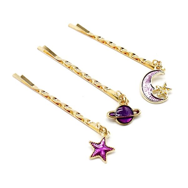 3pcs japanese metallic one word spiral wavy hairpin sweet girl cute moon star drop oil pendant charms hair styling clip barrette
3pcs japanese metallic one word spiral wavy hairpin sweet girl cute moon star drop oil pendant charms hair styling clip barrette