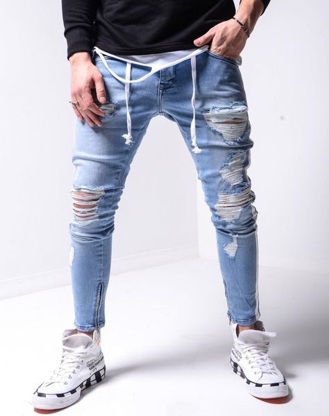 2020 new mens designer jeans pants fashion long pencil pants with hole men casual jeans streetwear clothing size s-3xl, Blue
2020 new mens designer jeans pants fashion long pencil pants with hole men casual jeans streetwear clothing size s-3xl, Blue