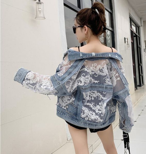 2020 new summer long sleeve large size jeans jackets womens coat loose lace stitching perspective jacket ladies denim coat
2020 new summer long sleeve large size jeans jackets womens coat loose lace stitching perspective jacket ladies denim coat