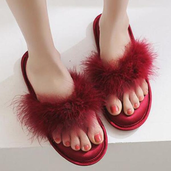 fashion autumn winter women slippers indoor non-slip flip flops furry plush home slipper soft cotton female warm footwear sh522, Black