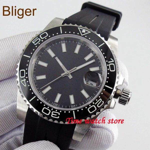 bliger 40mm miyota 8215 automatic men's watch black sterile dial super luminous ceramic bezel rubber strap, Slivery;brown
bliger 40mm miyota 8215 automatic men's watch black sterile dial super luminous ceramic bezel rubber strap, Slivery;brown