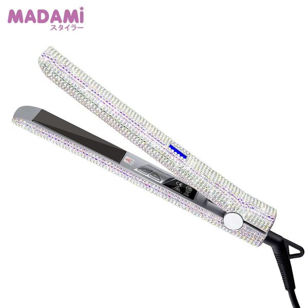 madami shine hair straightener flat iron hand made crystal diamond with lcd display sparkling rhinestones titanium plate iron, Black
madami shine hair straightener flat iron hand made crystal diamond with lcd display sparkling rhinestones titanium plate iron, Black