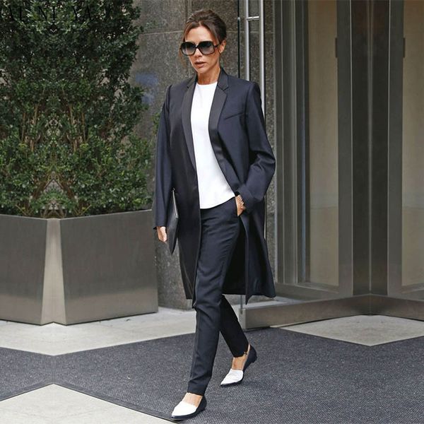women's two piece pants black suits long coat work wear 2 sets women office business uniform styles slim ladies ornate pant, White
women's two piece pants black suits long coat work wear 2 sets women office business uniform styles slim ladies ornate pant, White