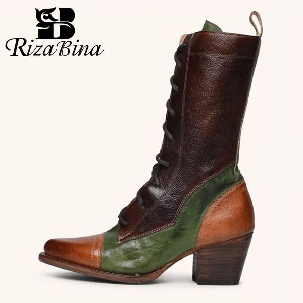 rizabina size 34-43 warm half boots for women mixed color fashion lace up shoes women pointed toe thick high heels footwear, Black
rizabina size 34-43 warm half boots for women mixed color fashion lace up shoes women pointed toe thick high heels footwear, Black