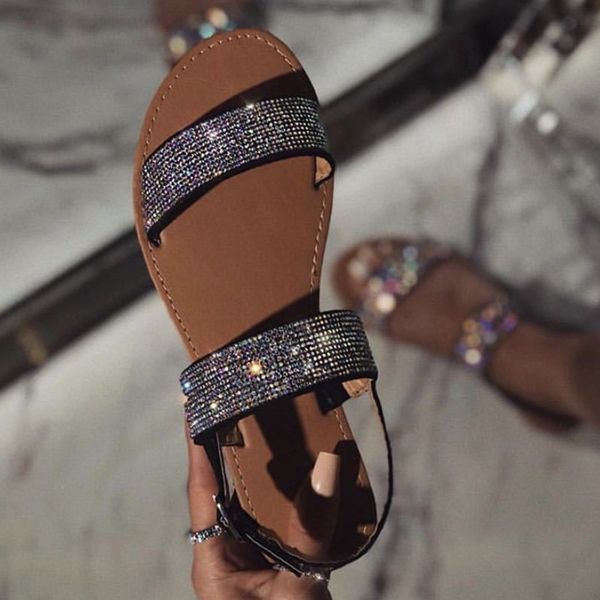 sandals women summer flat beach 2020 big size 41 shoes crystal fashion shoes glitter hook loop sandal non-slip outside sandals, Black
sandals women summer flat beach 2020 big size 41 shoes crystal fashion shoes glitter hook loop sandal non-slip outside sandals, Black
