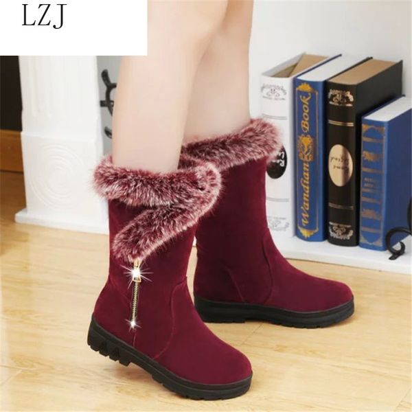 boots winter women casual warm fur mid-calf shoes slip-on round toe flats snow muje plus size 35-41, Black
boots winter women casual warm fur mid-calf shoes slip-on round toe flats snow muje plus size 35-41, Black