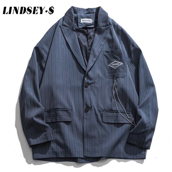 men's suits & blazers lindsey seader men striped 2 buttons breasted pockets chains couples harajuku high street leisure loose, White;black
men's suits & blazers lindsey seader men striped 2 buttons breasted pockets chains couples harajuku high street leisure loose, White;black