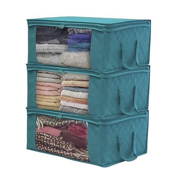 3pcs clear window foldable non woven home quilt organizer clothing storage bag
3pcs clear window foldable non woven home quilt organizer clothing storage bag