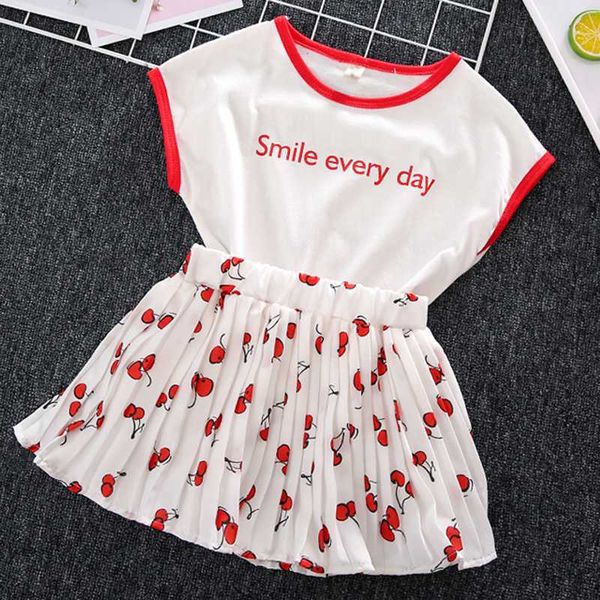 clothing sets 2021 summer girls' korean short-sleeved t-shirt+cherry pleated skirt 2pcs baby kids clothes set children, White
clothing sets 2021 summer girls' korean short-sleeved t-shirt+cherry pleated skirt 2pcs baby kids clothes set children, White