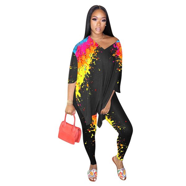 plus size women two piece clothing set v-neck half sleeve t shirt trousers pants tracksuit leggings trendy printing sport suit ly8203, White
plus size women two piece clothing set v-neck half sleeve t shirt trousers pants tracksuit leggings trendy printing sport suit ly8203, White