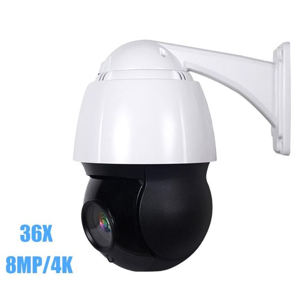 

cameras 8mp 4k poe ip ptz camera dome 36x zoom outdoor security h.265 onvif realtim array+laser ir 150m speed