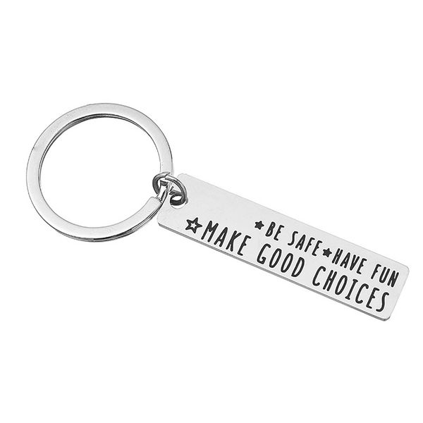 new driver keychain be safe have fun make good choices keychain birthday gift for new college students daughter son jewerly, Silver
new driver keychain be safe have fun make good choices keychain birthday gift for new college students daughter son jewerly, Silver