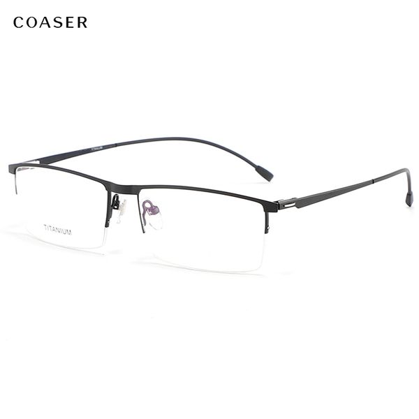 titanium glasses frame men metal square half computer reading prescription optical clear lens eyewear brand spectacle eyeglasses, Black
titanium glasses frame men metal square half computer reading prescription optical clear lens eyewear brand spectacle eyeglasses, Black
