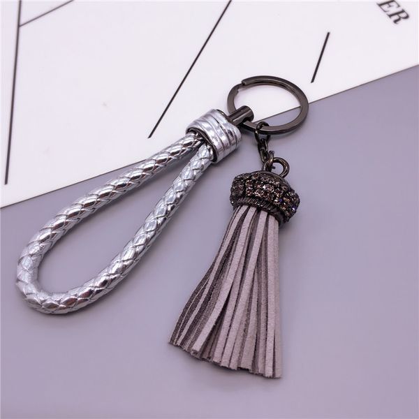 tungsten steel ring keychain velvet to tassel key chains pendant creative car lock accessories key ring, Silver
tungsten steel ring keychain velvet to tassel key chains pendant creative car lock accessories key ring, Silver
