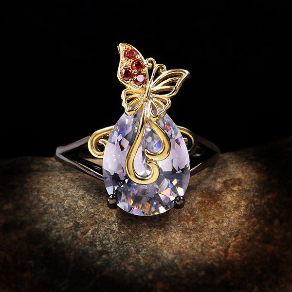 charlinliol women's trendy big zircon 925 sterling silver butterfly rings vintage black gold animal rings solitaire jewelry, Golden;silver
charlinliol women's trendy big zircon 925 sterling silver butterfly rings vintage black gold animal rings solitaire jewelry, Golden;silver