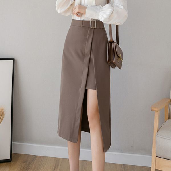2020 autumn long wrap skirts spring high waist lace up midi skirt with slit korean office lady work wear skirt hip package saias, Black
2020 autumn long wrap skirts spring high waist lace up midi skirt with slit korean office lady work wear skirt hip package saias, Black