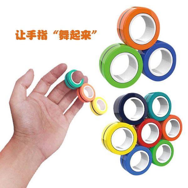 Finger Gears Magnetic Rings Anti-stress Finger Magnetic Fidget Toys Ring Finger Game Spinner Anxiety Relief Kids Decompression 02