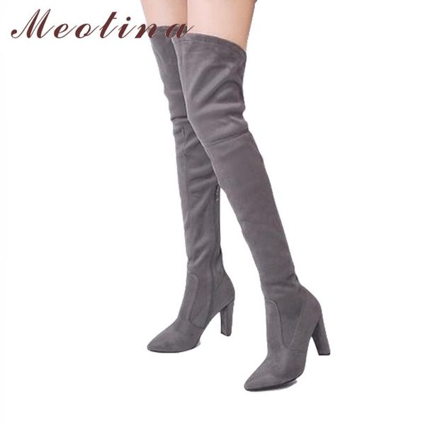 meotina winter over the knee boots women high heels flock shoes pointed toe female thigh high boots 2020 new big size 34-43, Black
meotina winter over the knee boots women high heels flock shoes pointed toe female thigh high boots 2020 new big size 34-43, Black