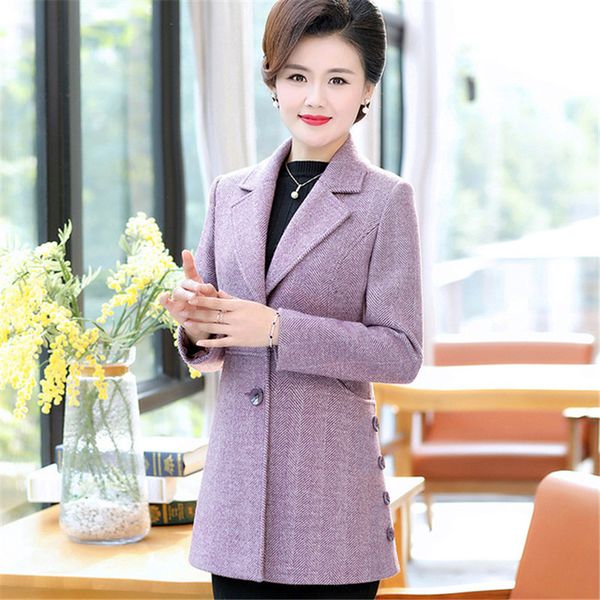 women's wool & blends woolen coat women autumn winter jacket high-end elegant plus size 4xl slim long sleeve check outerwear mother dre, Black
women's wool & blends woolen coat women autumn winter jacket high-end elegant plus size 4xl slim long sleeve check outerwear mother dre, Black