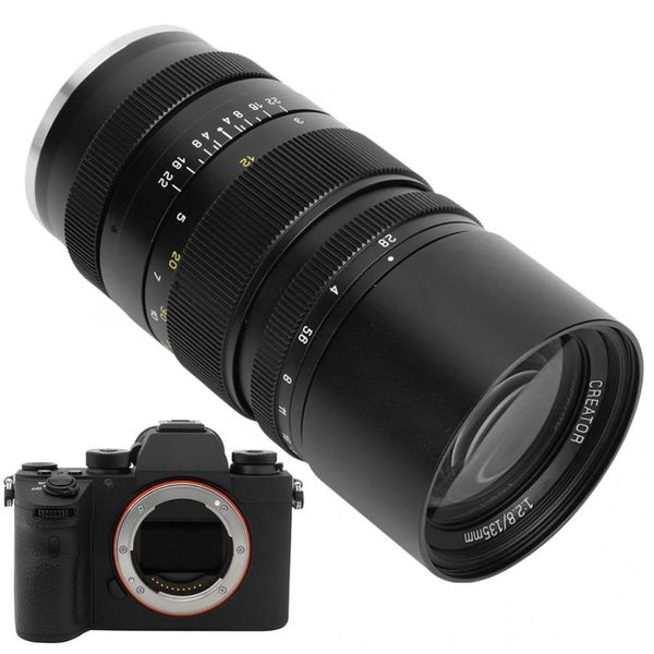zhongyi 135mm f2.8ii black aluminum alloy full frame long stelep lens for sony e mount mirrorless camera body
zhongyi 135mm f2.8ii black aluminum alloy full frame long stelep lens for sony e mount mirrorless camera body