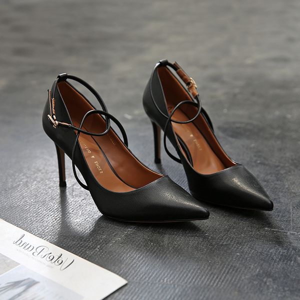 attractive2020 woman beautiful generation bandage single shoe joker sharp high-heeled fine with women's shoes 292039, Black
attractive2020 woman beautiful generation bandage single shoe joker sharp high-heeled fine with women's shoes 292039, Black