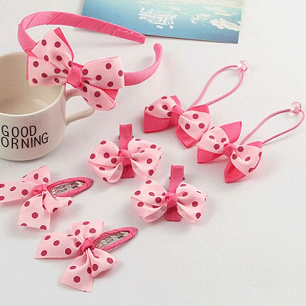 7pcs/set headwear set children accessories printing dot bow headband hair clip gum for hair hairband for girls headdress, Slivery;white
7pcs/set headwear set children accessories printing dot bow headband hair clip gum for hair hairband for girls headdress, Slivery;white