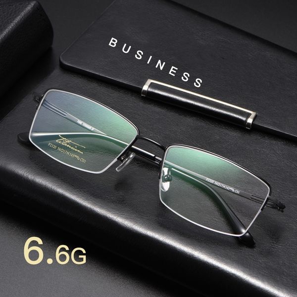 fashion sunglasses frames men's pure titanium half frame glasses ultra light mature business myopia optical prescription f2320, Black
fashion sunglasses frames men's pure titanium half frame glasses ultra light mature business myopia optical prescription f2320, Black