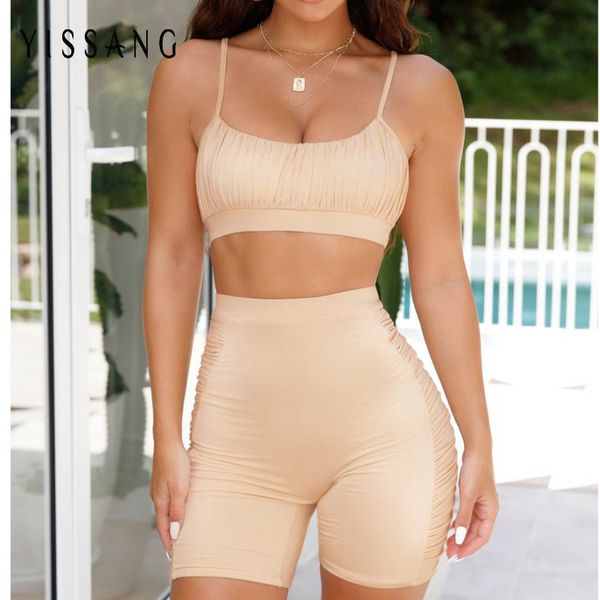 women's tracksuits yissang ruched double layer 2 piece set women elastic strap crop shorts two matching summer outfits tracksuit, Gray
women's tracksuits yissang ruched double layer 2 piece set women elastic strap crop shorts two matching summer outfits tracksuit, Gray