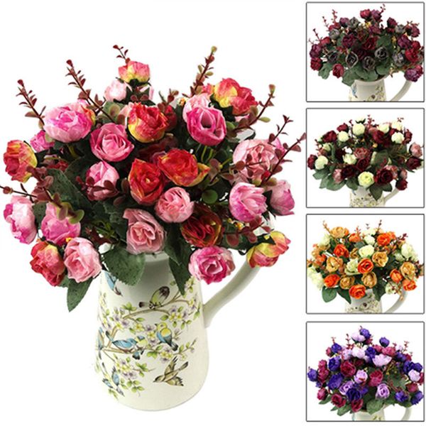decorative flowers & wreaths 1 bouquet 21 head artificial rose flower leaf concise home wedding decoration mariage activity party supplies f
decorative flowers & wreaths 1 bouquet 21 head artificial rose flower leaf concise home wedding decoration mariage activity party supplies f