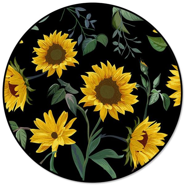 sunflower black printed round carpets for living room bedroom alfombra floor mats kids room area rugs
sunflower black printed round carpets for living room bedroom alfombra floor mats kids room area rugs