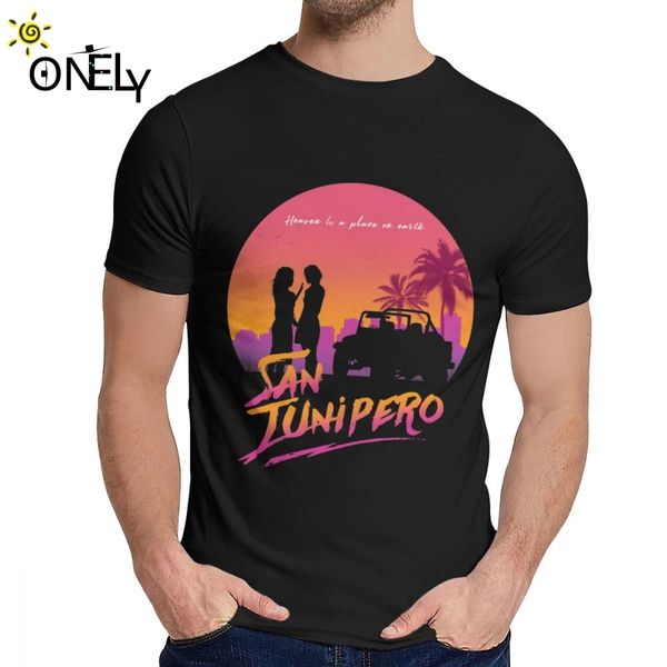summer man t shirt black mirror quality cotton unique design round neck cartoon print short sleeve