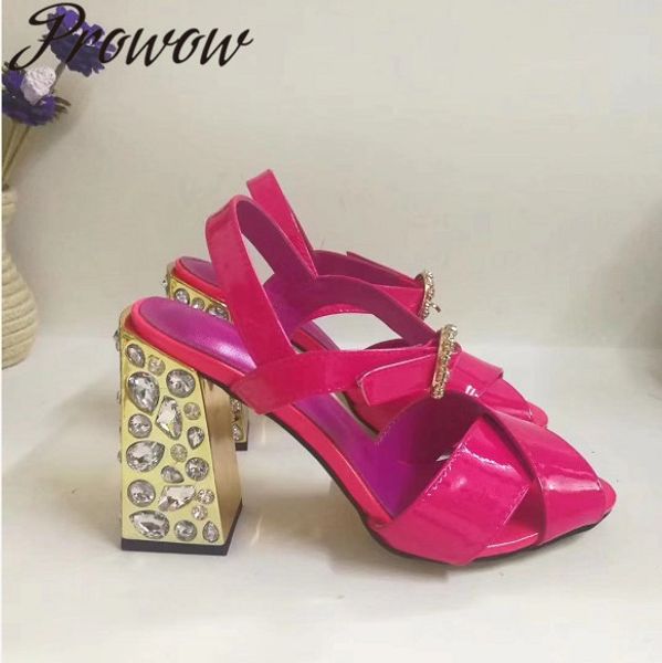 prowow new pink open toe crystal beading ankle strap high heel sandals metallic heel thick party sandals shoes women, Black
prowow new pink open toe crystal beading ankle strap high heel sandals metallic heel thick party sandals shoes women, Black