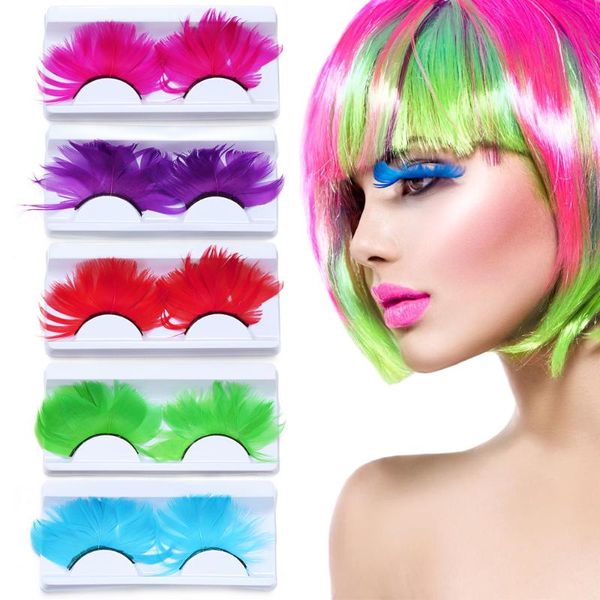 1 pair 8 colors feather false eyelashes colorful thick long fluffy wispy eyelashes extension party stage eye beauty makeup tools
1 pair 8 colors feather false eyelashes colorful thick long fluffy wispy eyelashes extension party stage eye beauty makeup tools
