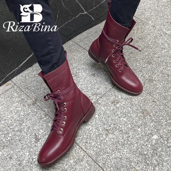 rizabina women real leather half short boots women casual flat heel shoes woman fashion lace up footwear size 34-39, Black
rizabina women real leather half short boots women casual flat heel shoes woman fashion lace up footwear size 34-39, Black