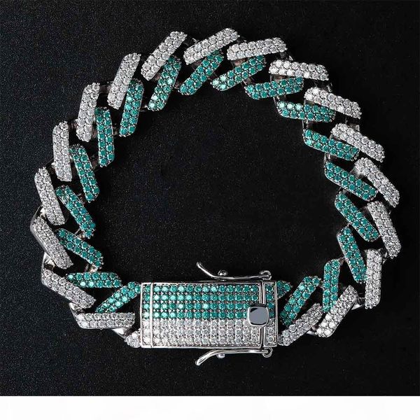 men's zircon hip hop bracelet high-end mint green chains sparkling diamonds men's bracelet square long clasp, Black
men's zircon hip hop bracelet high-end mint green chains sparkling diamonds men's bracelet square long clasp, Black