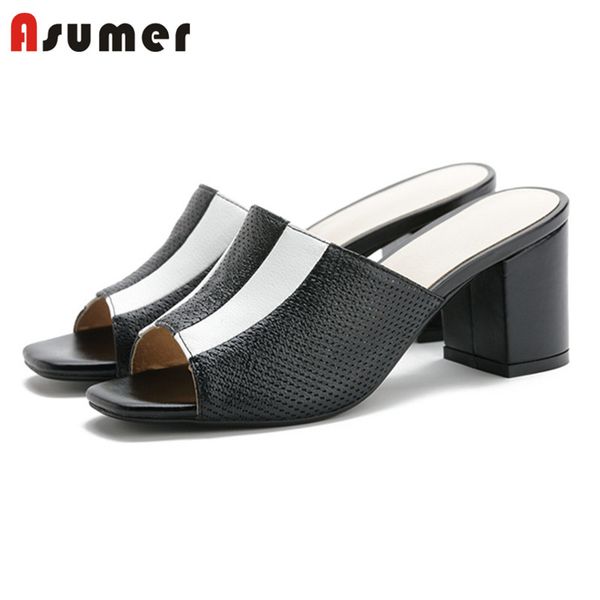 asumer 2020 new arrive women slipper mixed colors genuine leather shoes square heel comfortable casual shoes ladies big size 41, Black
asumer 2020 new arrive women slipper mixed colors genuine leather shoes square heel comfortable casual shoes ladies big size 41, Black