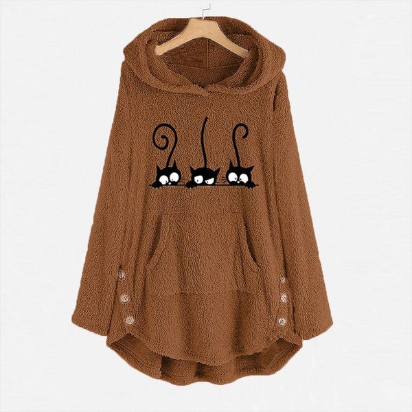 plus size fleece cat embroidery sweatershirt oversized warm hoodie button long pullover womens winter warm pocket n, Black
plus size fleece cat embroidery sweatershirt oversized warm hoodie button long pullover womens winter warm pocket n, Black