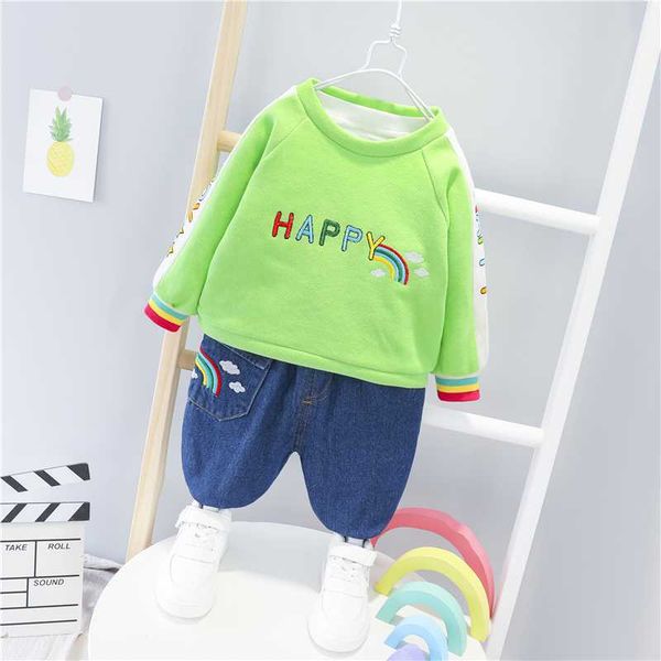 hylkidhuose 2020 autumn baby boys girls clothes inafnt newborn clothing sets rainbow t shirt jeans kids children casual costume, White 
hylkidhuose 2020 autumn baby boys girls clothes inafnt newborn clothing sets rainbow t shirt jeans kids children casual costume, White