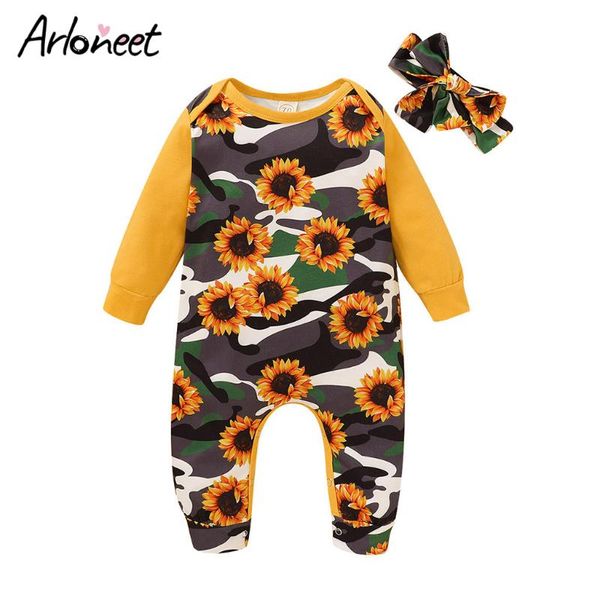 children romper jumpsuits+headbands sets camouflage sunflower print long sleeve clothes autumn winter kids clothing 3-18 month, White
children romper jumpsuits+headbands sets camouflage sunflower print long sleeve clothes autumn winter kids clothing 3-18 month, White