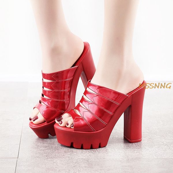 summer new women's sandals panent leather 13cm super high heel solid ladies shoes fashion fish mouth thick bottom women slippers, Black
summer new women's sandals panent leather 13cm super high heel solid ladies shoes fashion fish mouth thick bottom women slippers, Black