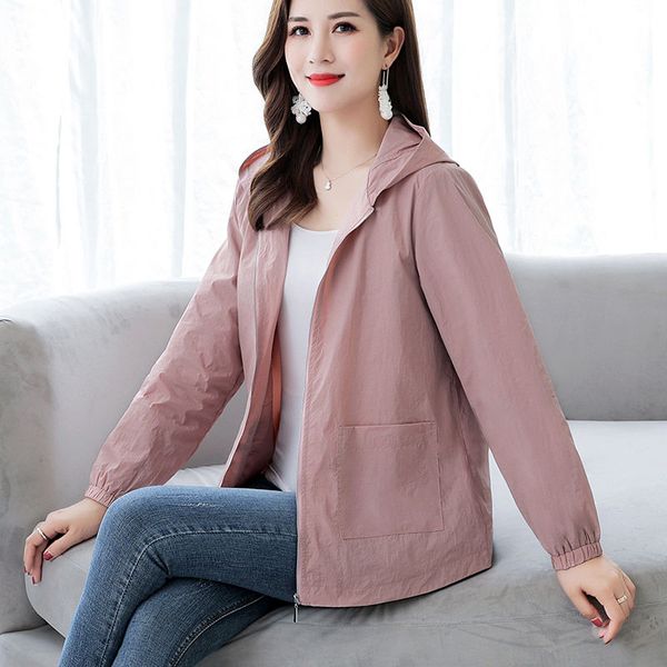 women's jackets 2021 streetwear hooded solid jacket women causal windbreaker basic reversible baseball zippers sun protection t08, Black;brown
women's jackets 2021 streetwear hooded solid jacket women causal windbreaker basic reversible baseball zippers sun protection t08, Black;brown