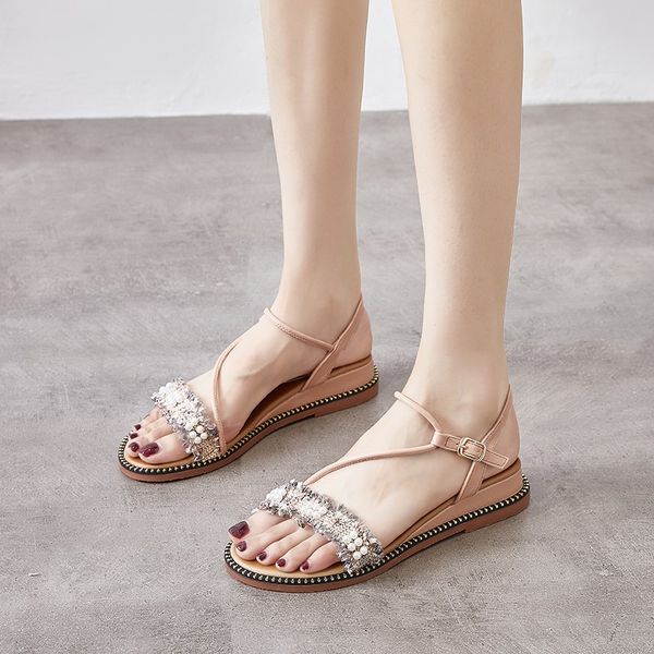 weideng women low heel wear resistant round head water drill pearl park open toe breathable lace up comfortable casual sandals, Black
weideng women low heel wear resistant round head water drill pearl park open toe breathable lace up comfortable casual sandals, Black