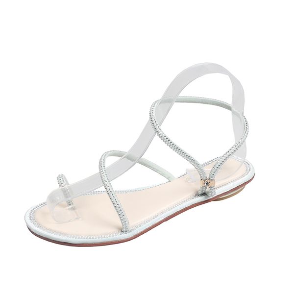 summer flat sandals women simple bright color buckle studded beach shoes plus size, Black
summer flat sandals women simple bright color buckle studded beach shoes plus size, Black