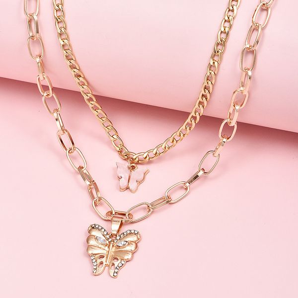 2 pcs/set sweet women fashion cute crystal butterfly choker necklace for women gold clavicle chain necklace jewelry gifts, Silver
2 pcs/set sweet women fashion cute crystal butterfly choker necklace for women gold clavicle chain necklace jewelry gifts, Silver