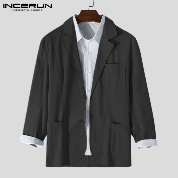 autumn men blazers solid color lapel 2020 casual long sleeve coats pockets outerwear streetwear men leisure suits s-5xl incerun, White;black
autumn men blazers solid color lapel 2020 casual long sleeve coats pockets outerwear streetwear men leisure suits s-5xl incerun, White;black