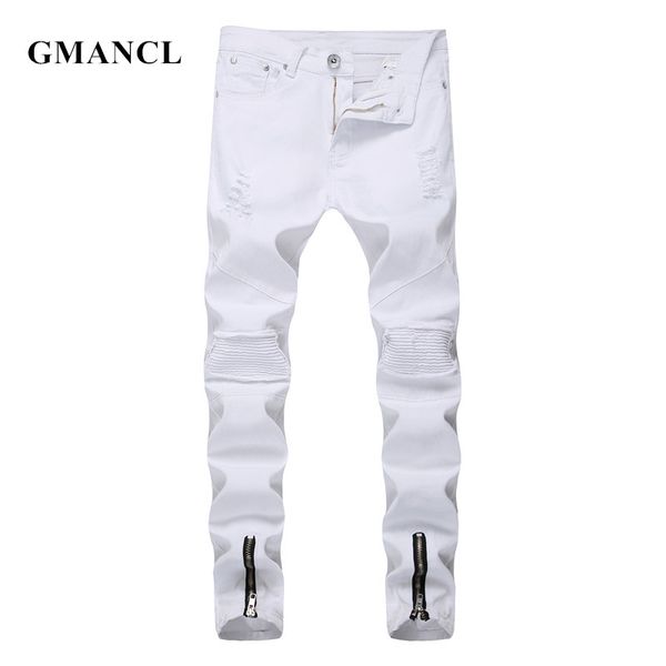 gmancl men skinny beggar jeans ankle zipper ripped stitching motorcycle destroyed hip hop slim mens biker jeans, Blue
gmancl men skinny beggar jeans ankle zipper ripped stitching motorcycle destroyed hip hop slim mens biker jeans, Blue