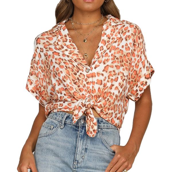 women's blouses & shirts summer women 2021 casual loose printing womens clothing short sleeve blouse, White
women's blouses & shirts summer women 2021 casual loose printing womens clothing short sleeve blouse, White
