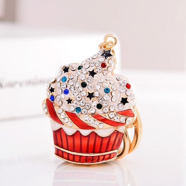 easya new fashion crystal cake keychain rhinestone cream keyring key holder jewelry gift for women handbag accessories, Silver
easya new fashion crystal cake keychain rhinestone cream keyring key holder jewelry gift for women handbag accessories, Silver